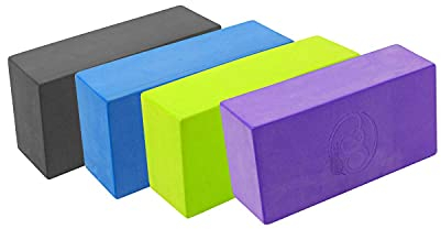 Yoga-Mad High Density Yoga Brick Blocks, Anti Slip, Lightweight and Travel Friendly (Charcoal)