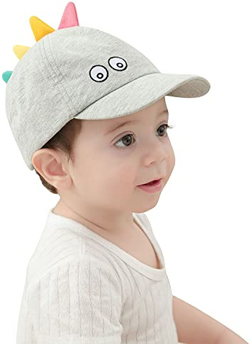 Baby Basecap Kappe Kleinkind Junge Schirmmütze Netter Cartoon Kinder Sommer Freizeit Freien Sonnenhut, Bunter Dinosaurier Grau 46 cm