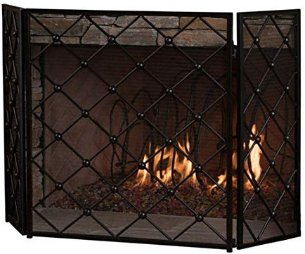 Fireguard Baby Kid Safety, 3 Panel Fire Screen Spark Guard Schwarz für Kinderzimmer/Wohnzimmerkamin, Schwarz Needed