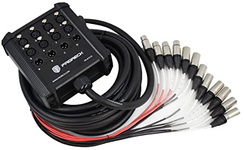 PRORECK 8-Channel Low Profile XLR Send Circuit Board Snake Cables, XLR Splitter Cable for Live, Recording, Stage, Studio, 25 Feet Long