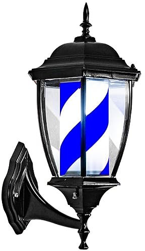 Luces Intermitentes Poste De Barbero Retro Poste De Barbería Luz Led Rayas luminosas y giratorias, Lámpara de pared impermeable para exteriores C