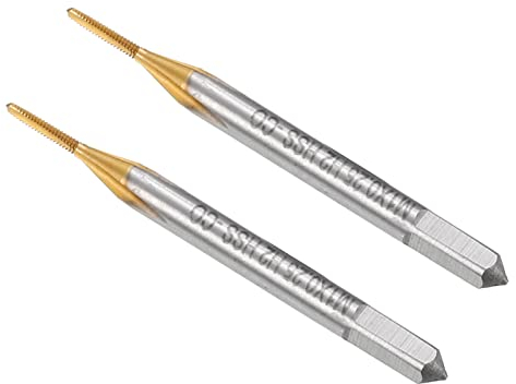 CoCud Gewinde Gewindefräsen Metrisch M1 x 0.25 Gewinde Titan Beschichtet Maschine 3 Gerade Flöten Schraube Einfädeln Gerät - (Verwendung: für Abhören Bohrgerät) 2Stk