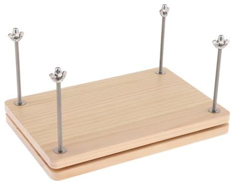 Generic Buchpresse aus Holz, flache Papierpresse, multifunktionale manuelle, stabile Bindepresse für Heimbüro, DIY-Buchbindeetiketten