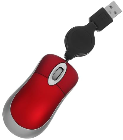 LIFKICH Mini Ratón USB Telescópico Fotoeléctrico 1000dpi Rojo | 3 Botones y Rueda de Desplazamiento en 3 Direcciones , Plástico , para Escritorio y Portátil , Uso Doméstico u Oficina