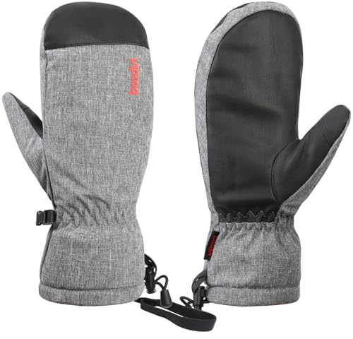 QKURT Muffole da Sci,Guanti da Snowboard Impermeabile Muffole per Uomini Donne