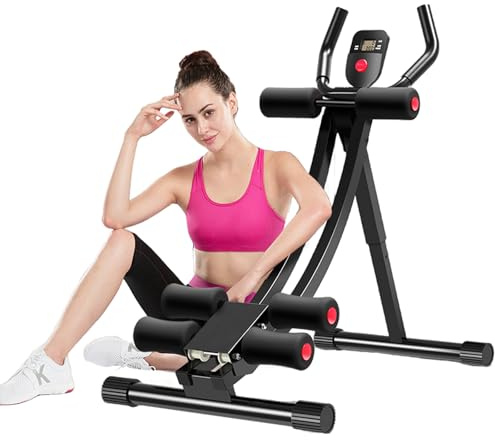 JOBUR abdominal bench Ab abdominal Machine Women's Home Abdominal Exerciser 308lbs Abdominal Compressor Collapsible Abdominal Core Trainer 4-Speed Adjustable Strength Training Machine with LCD Display