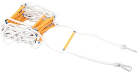 NICCOO Strickleiter 10 Meter Feuerfest, Rettungsleiter mit 2 Haken, Fenster Balkon, 200kg Tragfähigkeit