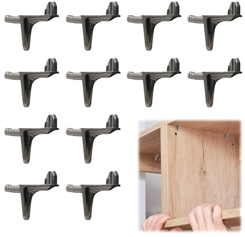 12 Shelf Support Pins Nickel Plated 3mm Set, Heavy Duty Metal Peg Shelving Studs for Bookcases Cupboard Cabinets and Furniture Kitchen Shelves Steel Brackets for Secure Shelf Fitting