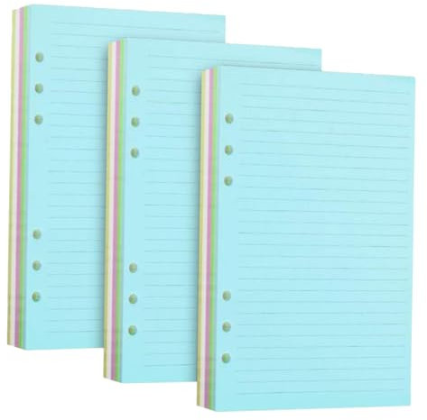 NUOBESTY Loseblattpapier Nachfüllpapierbogen Sechs-loch Notizbuch-ersatzpapier Bunt Zum Schreiben Für Lernen Und Arbeiten