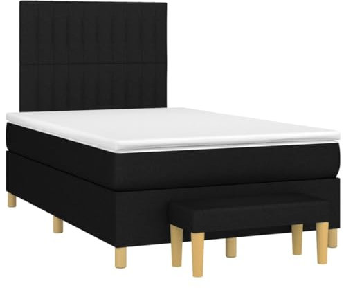 qohoio Boxspringbett mit Matratze Schwarz 120x190 cm Bett Boxspringbett Schlafzimmer MöBel Betten Bett Mit Matratze Stoff - 3270420