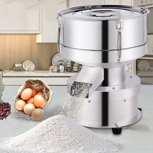 Automatic Powder Sifter Machine, Electric Vibrating Sieving Machine,1350r/Min Flour Sifter Electric Vibrating Sieve Machine,Stainless Steel Vibrating Sieve Machine,15cm-Screenmeshnumber(10+60mesh)