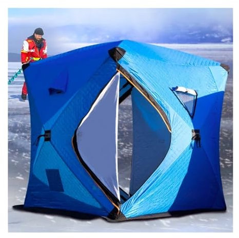Eisfischerzelt Outdoor Camping Winter Warm Isolierung EIS Angeln Zelt Tunnelzelte(Blue,180 * 180cm)