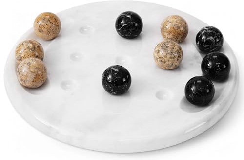 Radicaln Marble Tic Tac Toe Brettspiel, 25,4 cm, Schwarz und Koralle, handgefertigt, für Erwachsene, Strategie-Brettspiele für Spieleabend, ideale Gehirnspiele für den Tisch