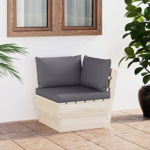 Xichuzi Garten-Paletten-Ecksofa mit Kissen, Lounge Sofa Outdoor, Garten Loungemöbel, Gartensofa, Outdoor Couch, Gartencouch, Outdoor Möbel Sofa, Imprägniertes Fichtenholz