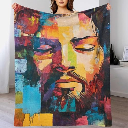 TBDUEPS Art Christian Jesus - Luxuriöse, Bequeme Decke für drinnen und draußen, Beste Yogadecke für Frauen als Geschenk für Familie, Geburtstag, Hochzeit, 200 x 230 cm