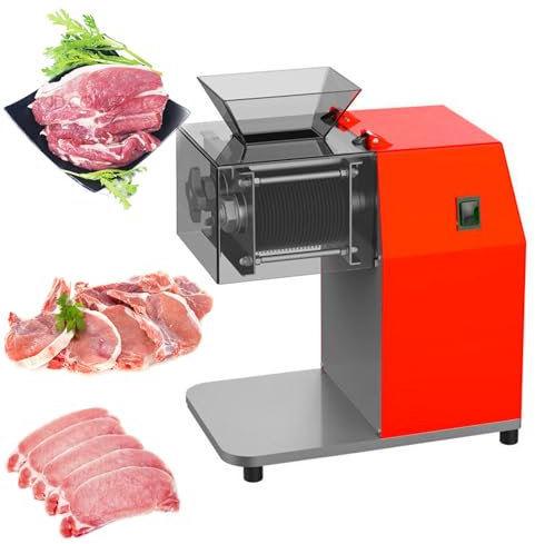 1100W Commercial Meat Grinder, Electric Double Sided Steak Tenderizer, Stainless Steel Automatic Meat Loosening Machine Tendon Breaking Meat Hammer, Widen Feed Opening, for Steak, Pork, Lamb