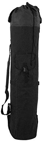 Baxnore Fishing Tackle -Tasche, Polyester Fischerei -Tackle -Stangen -Aufbewahrungsbeutel, große Kapazität Fischereiausrüstbeutel, einstellbare zylindrische Packung Pole Reel (Schwarz)