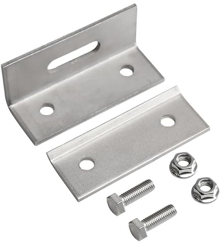 Offgridtec PV Stehfalz-Dachklemme mit Adapterplatte (10 Stück) | Vormontierte PV-Montageklemme aus A2 Edelstahl, 3,5 mm Klemmbereich, 3 mm Dicke, 100 × 40 × 40 mm, wetterfest