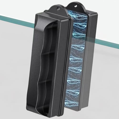 Lavavetri magnetico per acquario, accessori per la pulizia di vetri di pesce, un must per gli amanti della pesca (nero)