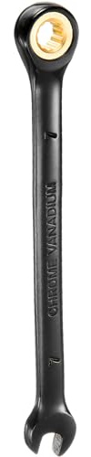 QUARKZMAN Llave de Trinquete 7mm Métrica de Boca Abierta 72 Dientes Acero CR-V Niquelada Llave de Trinquete Combinada de 12 Puntos para Tuercas y Pernos