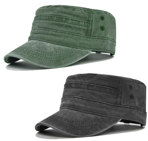 SAIIURV 2 Pezzi Cappellino Regolabile Unisex, Cotone Moto Tappo, Cappello da Sole Estivo Hip Hop Cappello, (IT, Testo, Taglia Unica, Nero, Verde)