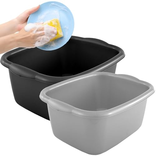 9.5 Litre Rectangular Washing Up Bowl With Integrated Carry Handles | Multipurpose Bucket