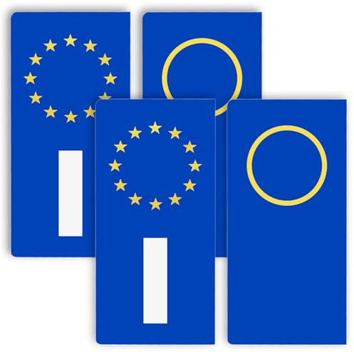 4 Pezzi Adesivi Targa Auto 45 x 98 mm Rifrangenti Ultra Resistente Pioggia e Sole