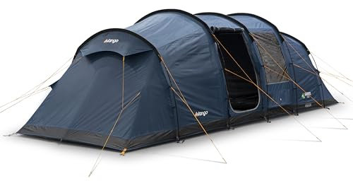 Vango Sorrento 600XL Tent for 6 People with Separate Lights-Out Bedrooms, Spacious Living Area, 6 Man, Quick Pitch, Sewn-In Groundsheet, Family Camping, 3000mm HH, Eco-Friendly
