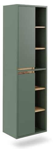 Vicco Armoire Haute Viola, Vert/Chêne, 50x170cm avec des étagères Ouvertes, adapté à la Fixation Murale et combinable avec d'autres Meubles Viola