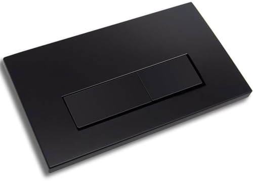 Plaque de déclenchement commande Bouton de chasse d'eau Accessoire pour réservoir de WC Compatible avec Geberit Sigma01,20,30 UP300 et UP320, fonction double chasse(Noir)