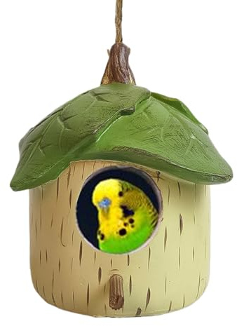 Nichoir à oiseaux – Nichoir à oiseaux pour jardin | Nichoir décoratif en forme de feuille | Nichoir d'extérieur en résine | Étanche et résistant au soleil avec ficelle incluse pour la décoration de la