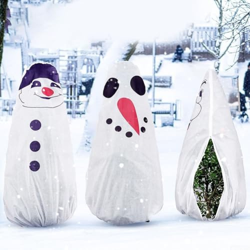 Copertura protettiva antigelo per piante, 180 x 203 cm, resistente, copertura invernale per alberi con cerniera, in tessuto non tessuto, per giardini (ragazzo)