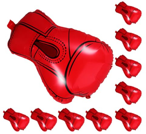 ARTIBETTER Boxing Balloons 10Pcs Foil Glove Balloons Automatic Seal for Boys Birthday Wrestling Sports Party Decorations