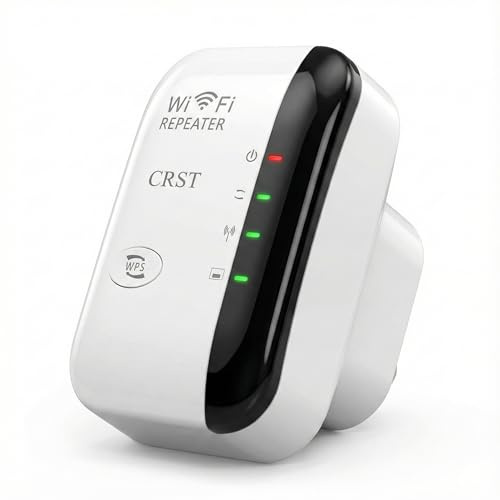 WiFi Booster Range Extender, 300Mbps Internet Booster for Home, WiFi Extender with Ethernet Port, WiFi Range Extender for Repeater/AP Modes, Easy Setup Wireless Signal Booster, UK Plug
