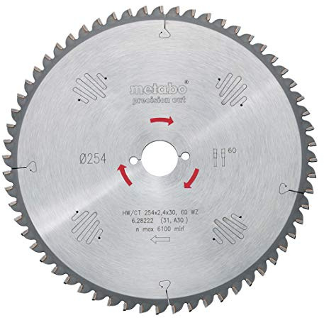 Metabo 628048000 PrecisionCutProf 250x30, 60 WZ 5°neg