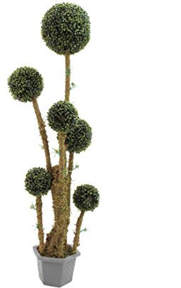 ABVERKAUF - Künstlicher Buchskugelbaum im Topf ca. 163cm hoch mit 6 künstlichen Buchskugeln - künstlicher Buchsbaum mit Stamm/Stämmen