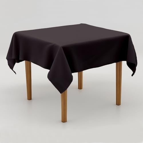 Premium Tischdecke 80x80 cm Anthrazit – bügelfreie Tischdecke Polyester schadstofffrei, handgefertigt in Europa, einfarbiges Tischtuch für Privat & Gastronomie
