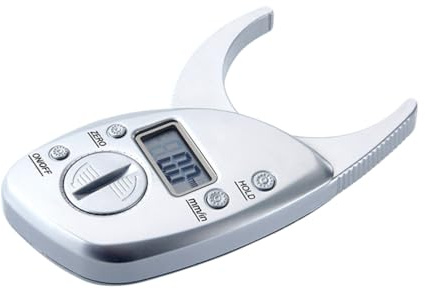 Healifty Calibrador De Grasa Corporal Portátil Con Pantalla Lcd Precisa Herramienta De Medición De Pliegues De Piel Para Salud Y Fitness 4.5 Pulgadas