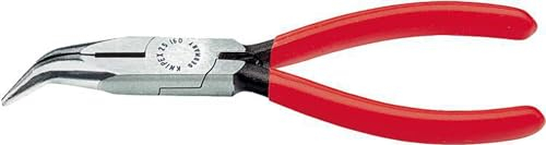 KNIPEX Flachrundzange mit Schneide gewinkelte Backen 160mm