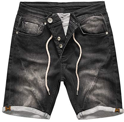Rock Creek Herren Sweat Shorts Jeansshorts Denim Short Kurze Hose Herrenshorts Sommer Sweatshort Stretch Bermudas Dunkelgrau RC-2200 Anthrazit W38