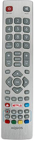 VINABTY SHWRMC0115 Control Remoto reemplazado por Sharp Aquos LCD LED 3D HD Smart TV con Netflix Youtube UHD 4K Freeview LC-32HG5141K LC-40UG7252E Lc-49ui7252k Lc-40ui7352k Lc-49ui7352k