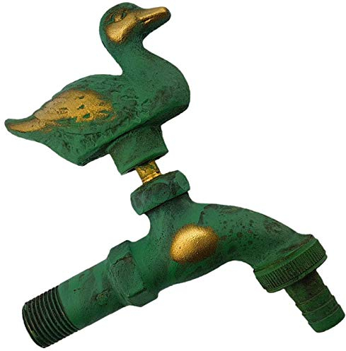 MegaHaustechnik Nostalgie Auslaufventil 1/2 Zoll AG | Wasserhahn Antik nostalgisch | Ente patiniert