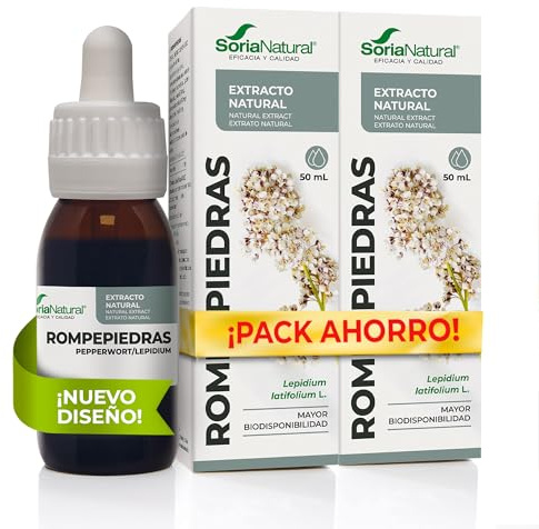 Soria Natural Rompepiedras Extracto - Diurético Natural - Apoya la Función Renal, Ayuda a Prevenir y Tratar Cálculos Renales - 100% Puro - Suplemento para la Salud del Riñón - Pack de 2 x 50ml