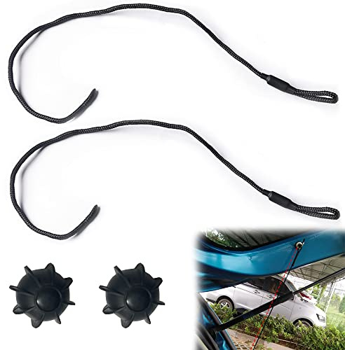 2 Pièces Bandes de Maintien Universelles pour Le Coffre de la Voiture,Cordon Hayon,Clip Fixation Plage Arrière Corde Coffre,Cordon de Ficelle de Sangle D'étagère de Rangement de Coffre Arrière