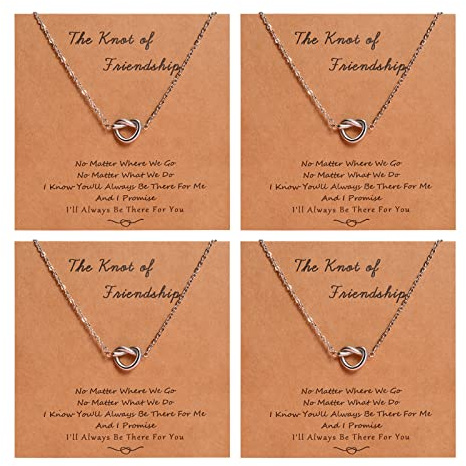 YELUWA 4 Pcs Collares De La Mejor Amiga Para Siempre El Amor Nudo Infinito