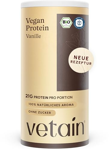 VETAIN Veganes Proteinpulver Vanille - 21g Eiweiß - 100% Bio & fermentiert