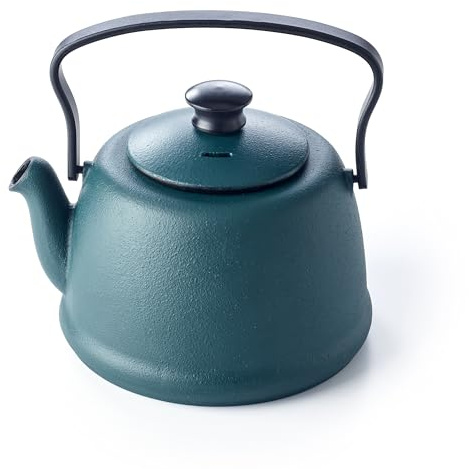 Beka Junna Forest - Théière en Fonte Verte - 1 L - Bec Anti-Gouttes - Anse Rabattable - Compatible Induction