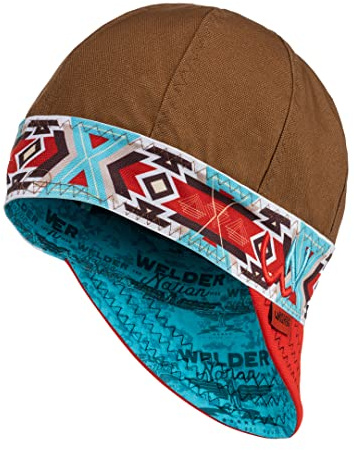 Welder Nation 8 Panel Welding Cap, 100% Cotton, Duck Canvas Exterior, Protective, Durable Men’s Hats with No Unicorn Peak for Welding, Heavy-Duty Jobs - Premium, Comfortable Welder Hat - 10 oz, 7 1/4,