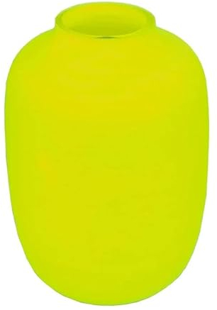 Designer Vase pulverbeschichtet Handarbeit Glasvase Mundgeblase Dekoration Deko Tischvase NEUHEIT 29cm (Neon Gelb)