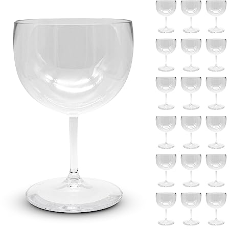 DOJA Barcelona | Copa Balon Plastico | 56 cl | Pack 12 | Copas Balon Plastico Duro Reutilizable | Vasos Policarbonato Transparente | Copas de Plastico Vino, Gin Tonic, Cocktail, Cocteleria…